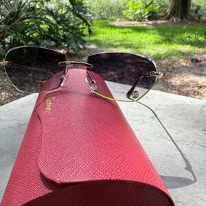 Cartier Women's Sunglasses - Black and Gold